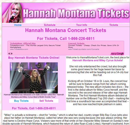 Hannah Montana Tickets